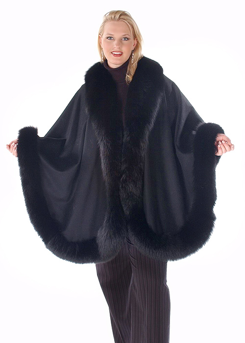 black fur cape