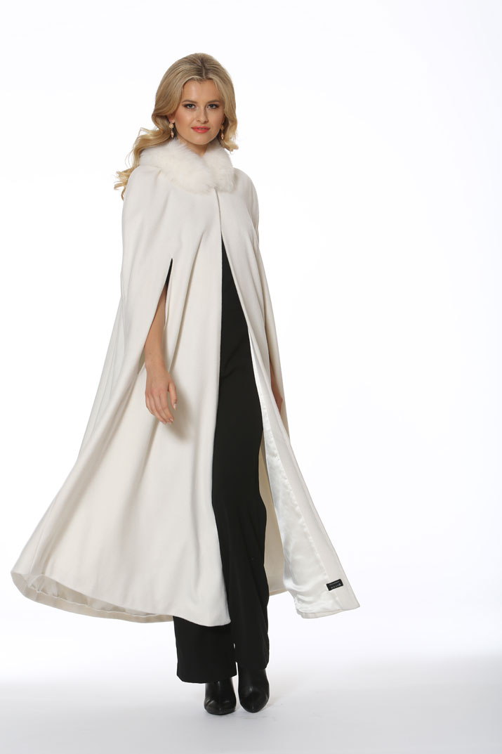 white cape coat