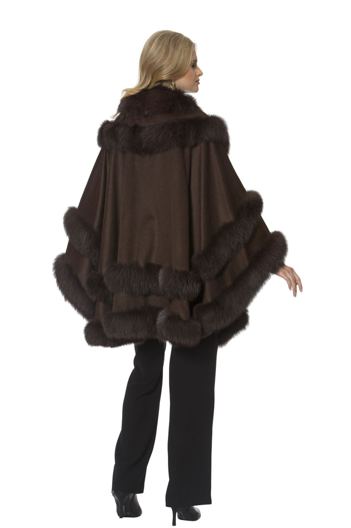 Verdampen Tijdens ~ Onderzoek Dark Brown Cashmere Cape – Empress Style – Plus – Madison Avenue Mall Furs