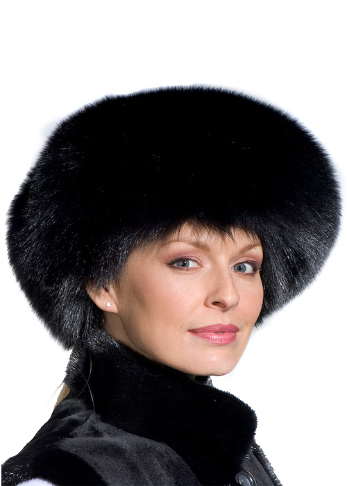 black fox fur hat