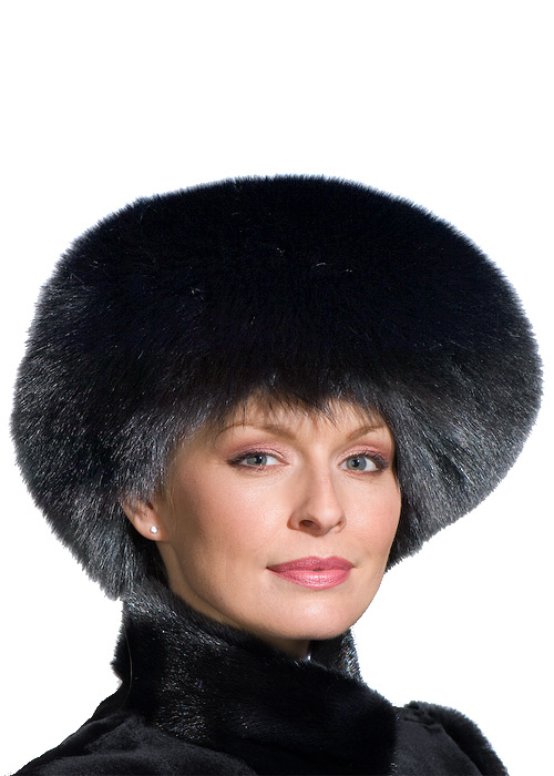 ladies black fur hat