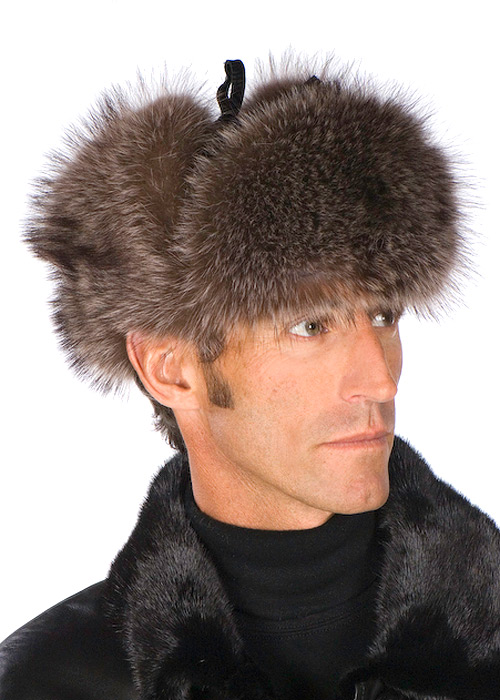 mens leather fur hats
