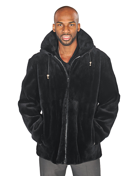 Henig Furs Men's Beaver Fur Jacket M / No Hood