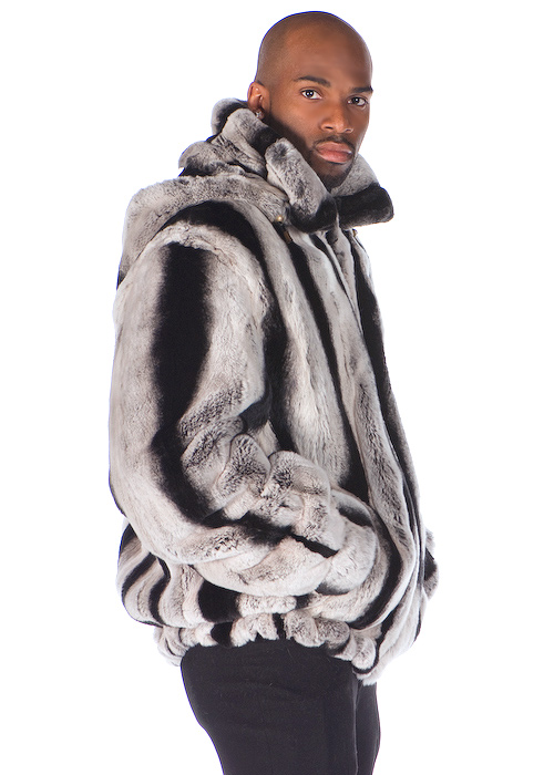 Mens Fur Rex Chinchillette© Jacket-Detachable Hood – Madison Avenue ...