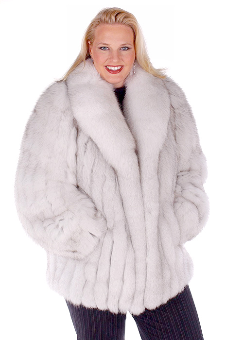 Blue Fox Fur Jacket Plus Size – 29 – Madison Avenue Mall Furs