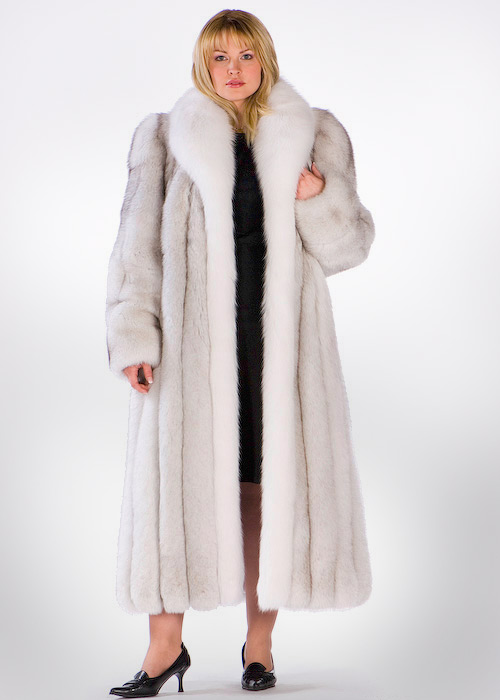 white fox fur coat