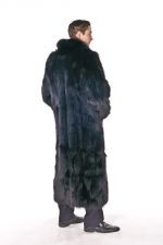Mens Fox Coat – Black Sculptured Fox – Madison Avenue Mall Furs