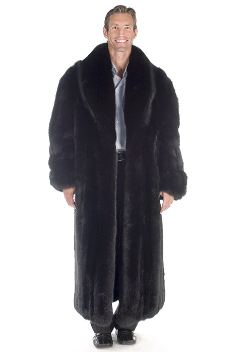 Mens Fur Coat – Black Fox – Madison Avenue Mall Furs