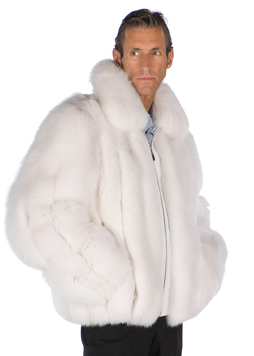 Men's Silver Fox Fur Jacket Made of 100% Real Fur - Etsy