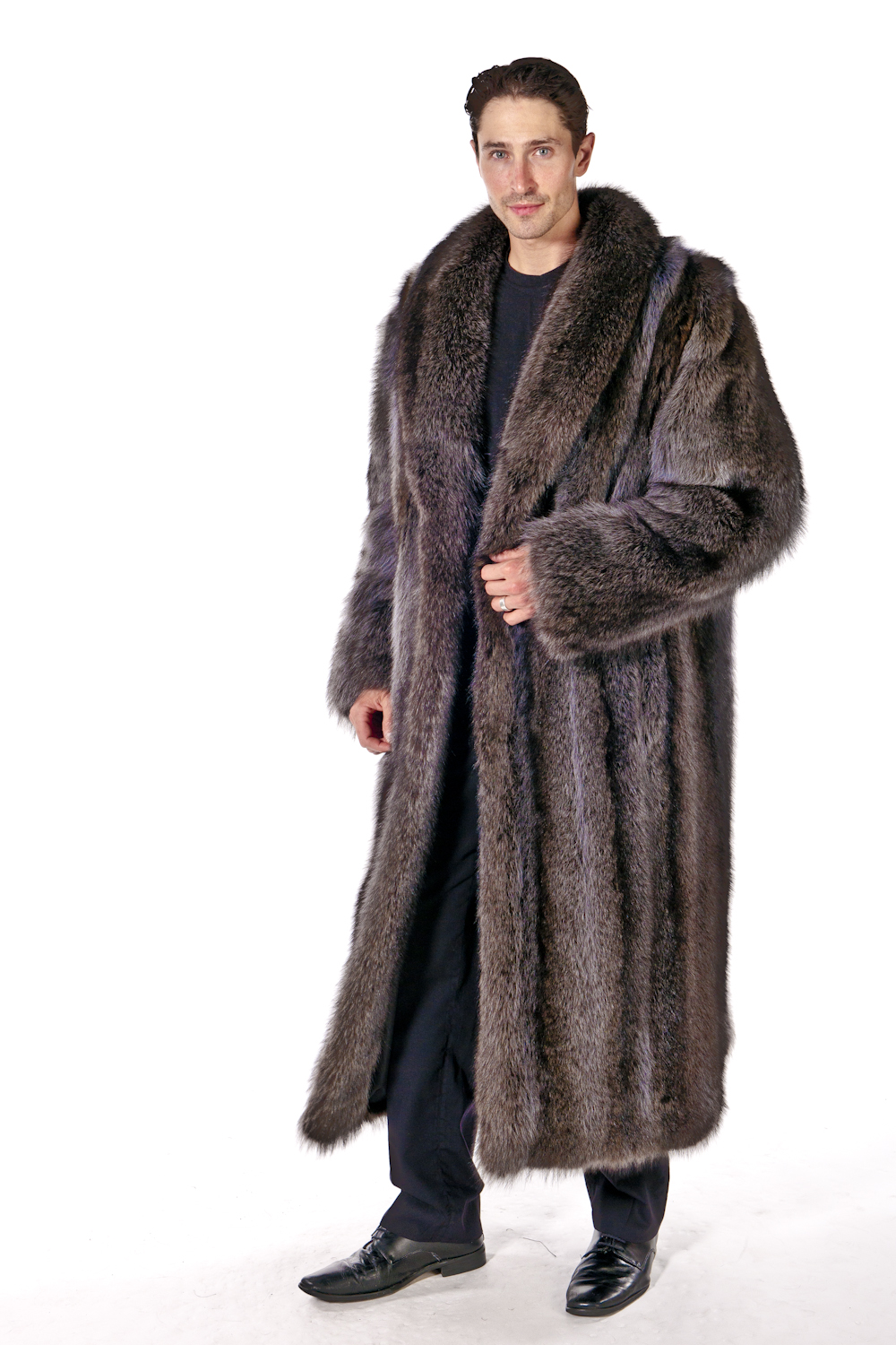 Men's Raccoon Fur Coat
