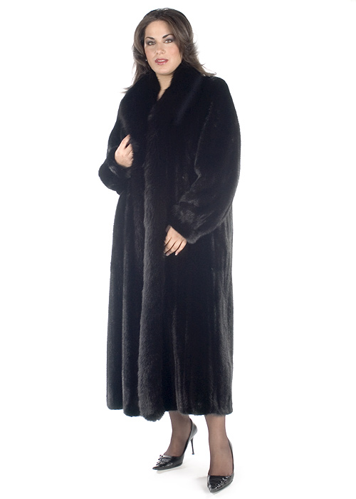 Mink Coat – Plus Size Ranch Fox Trimmed – Madison Avenue Mall Furs