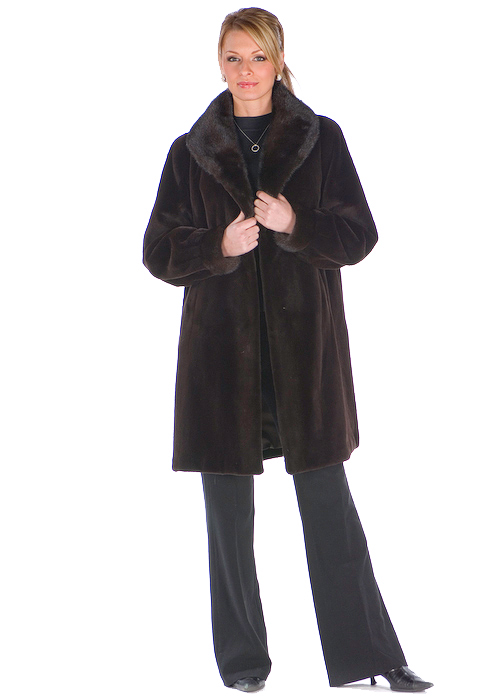 Sheared Mink Jacket-Mahogany Mink Shawl Collar – Madison Avenue Mall Furs