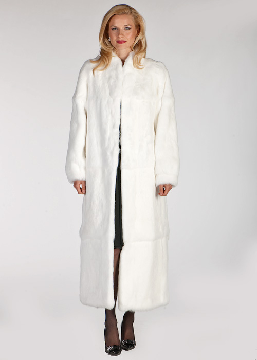 Fur Coat West long white