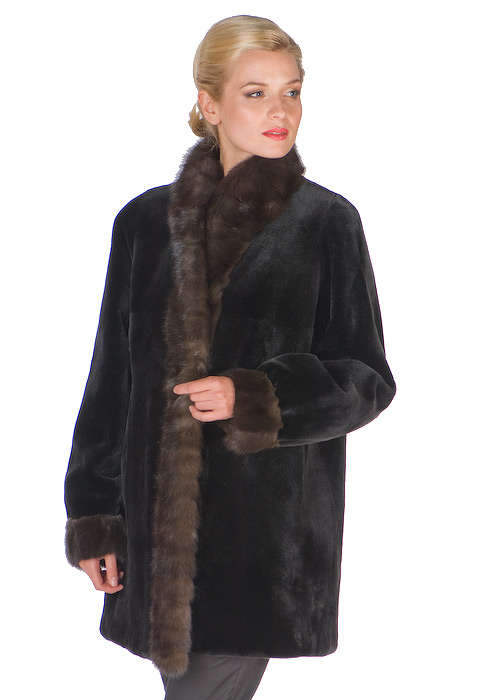 Reversible Sheared Mink Jacket- Sable Trimmed – Madison Avenue Mall Furs