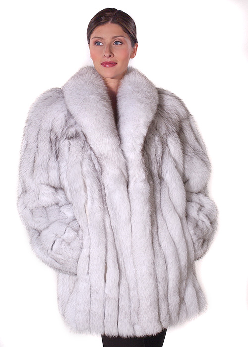 Swirl Sleeve Fox Fur Coat / 80s Plush Womens Arctic Fox | American Archive  | San Diego, CA