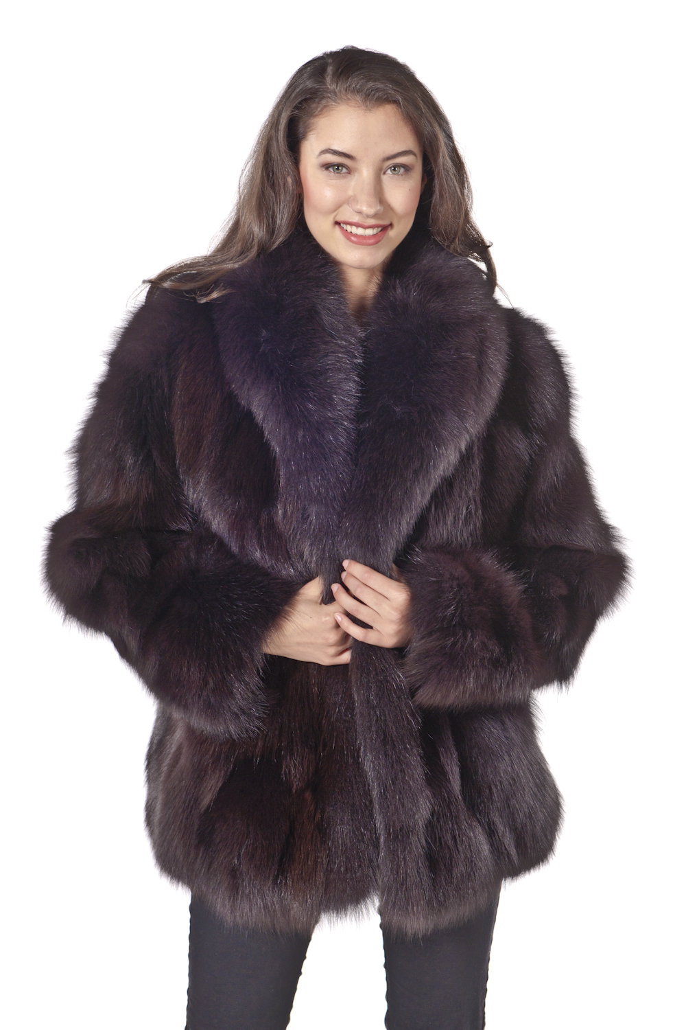 Brown Fox Fur Jacket – Shawl Collar 25 – Madison Avenue Mall Furs