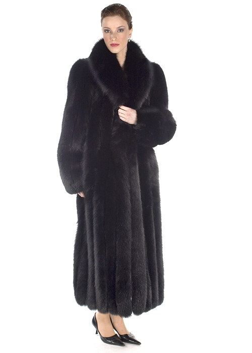 black fox fur coat