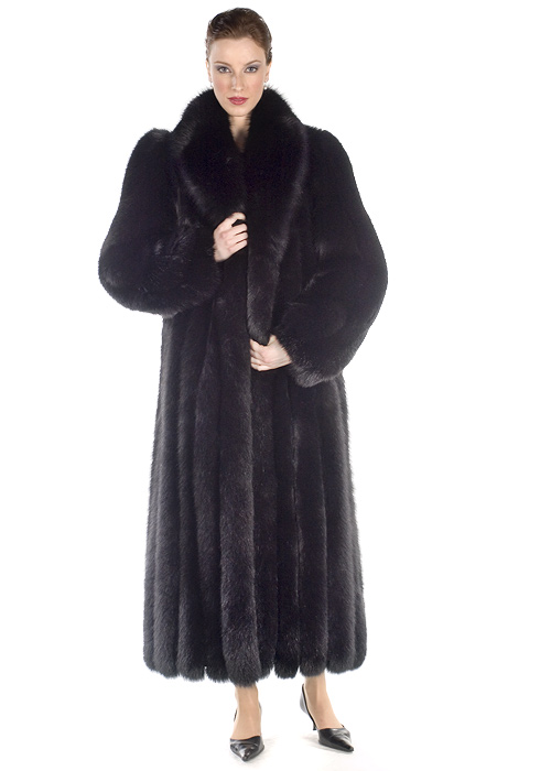 Fox Fur Coat – Black Fox Fur Coat Full Length – Madison Avenue Mall Furs