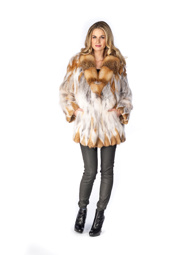 Ladies Natural Red Fox Flange Jacket Madison Avenue Mall Furs 