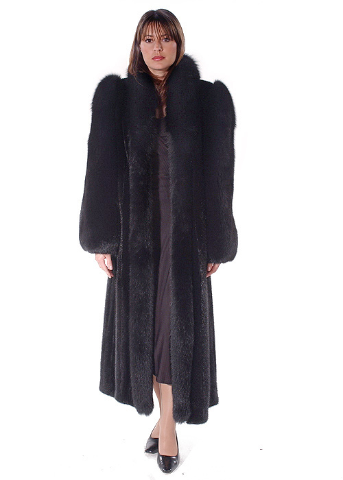 black mink fur coat