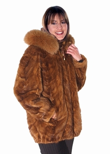 Hooded Fur Mink Parka – Fox Trimmed – Madison Avenue Mall Furs