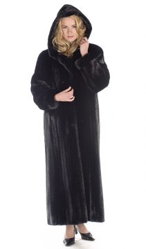 full length mink coat with hood-ranch mink coat