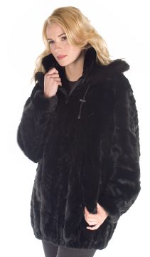 Plus Size Whiskey Mink Fur Coat Grooving Design 5278 – MARC KAUFMAN FURS