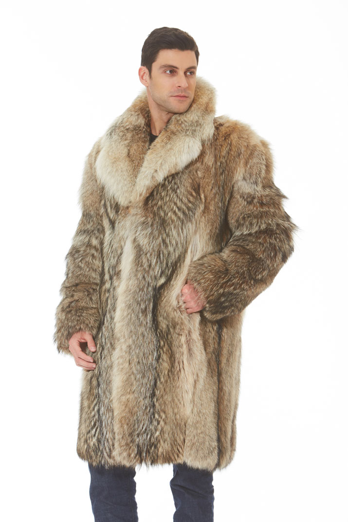 Men’s Coyote Coat – Notch Collar | Madison Avenue Mall Furs