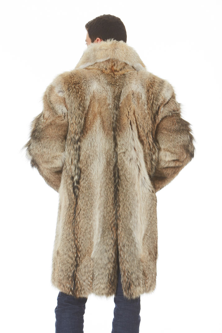 Men S Coyote Coat Notch Collar Madison Avenue Mall Furs