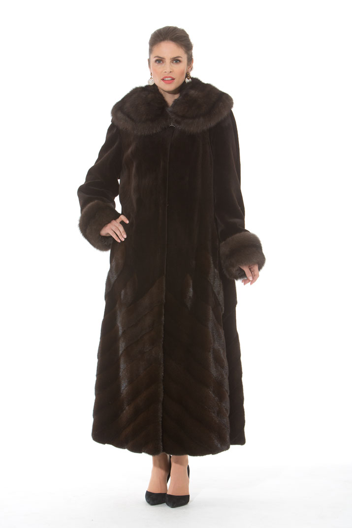 Sheared Mink Coat – Sable Collar and Cuffs – Madison Avenue Mall Furs