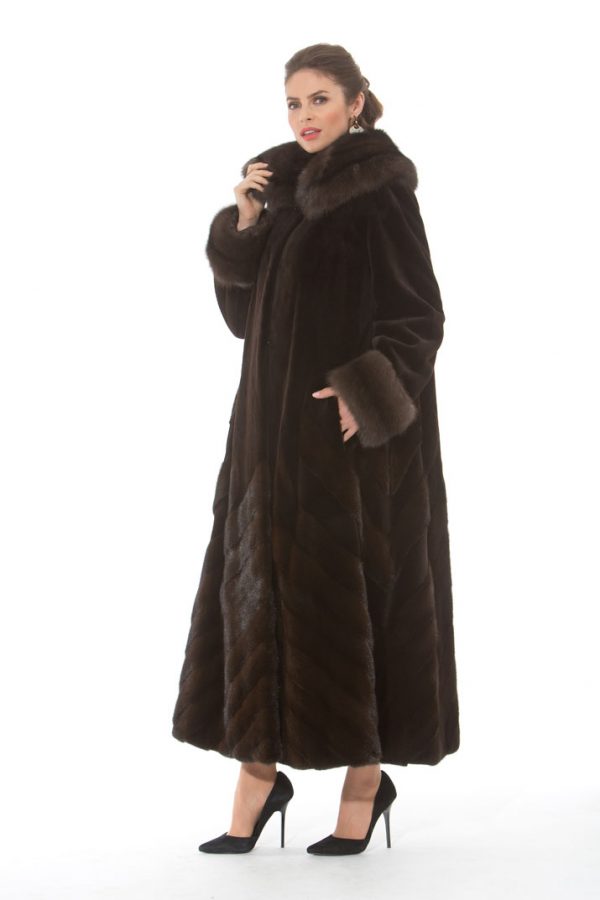 Sheared Mink Coat - Sable Collar and Cuffs