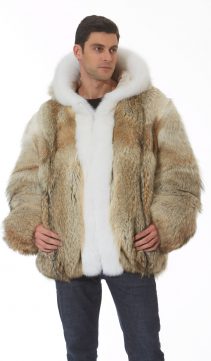 mens big fur hood coat