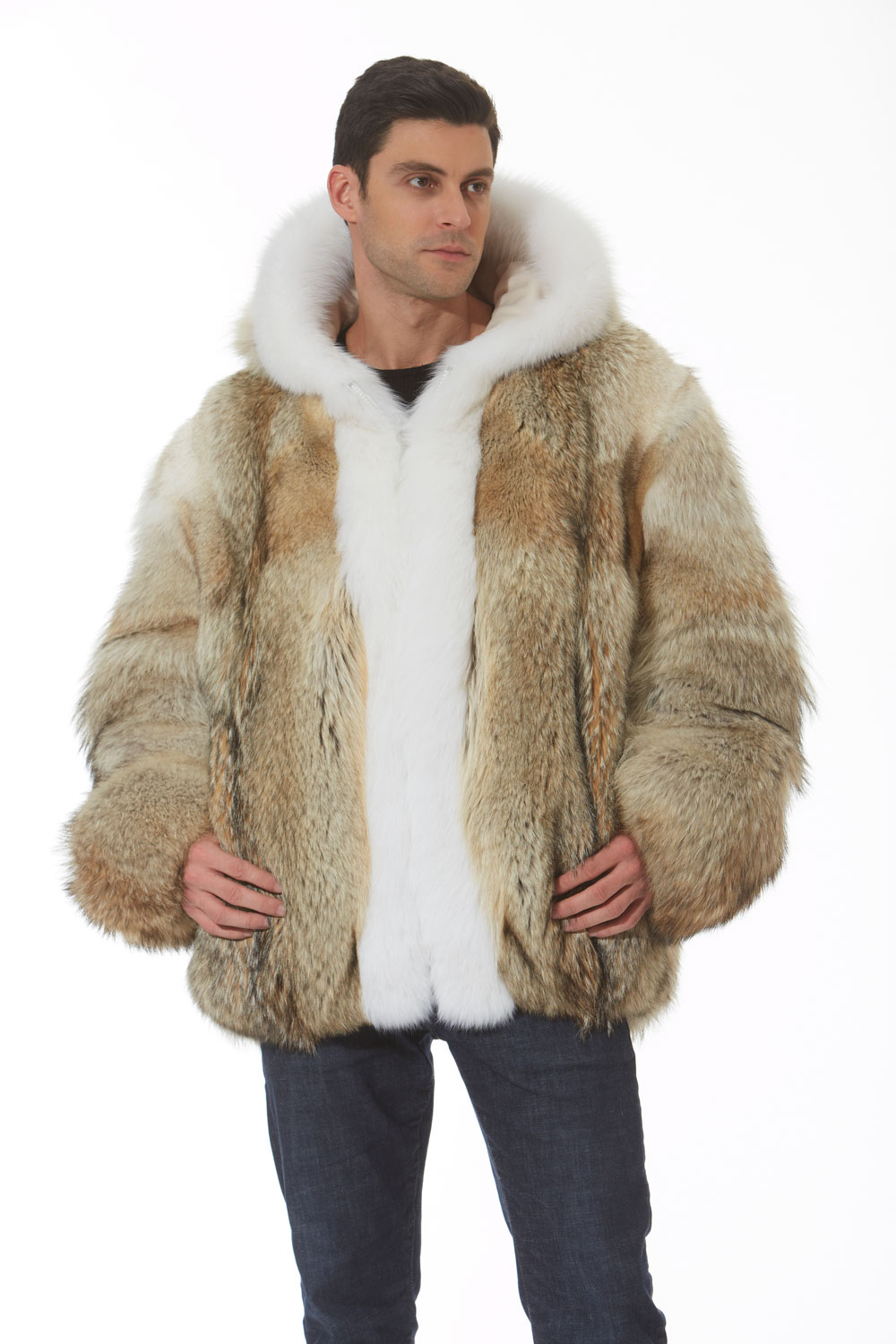Men's White Faux Fur Jacket - Etsy | White faux fur jacket, Fur jacket, White  fur jacket